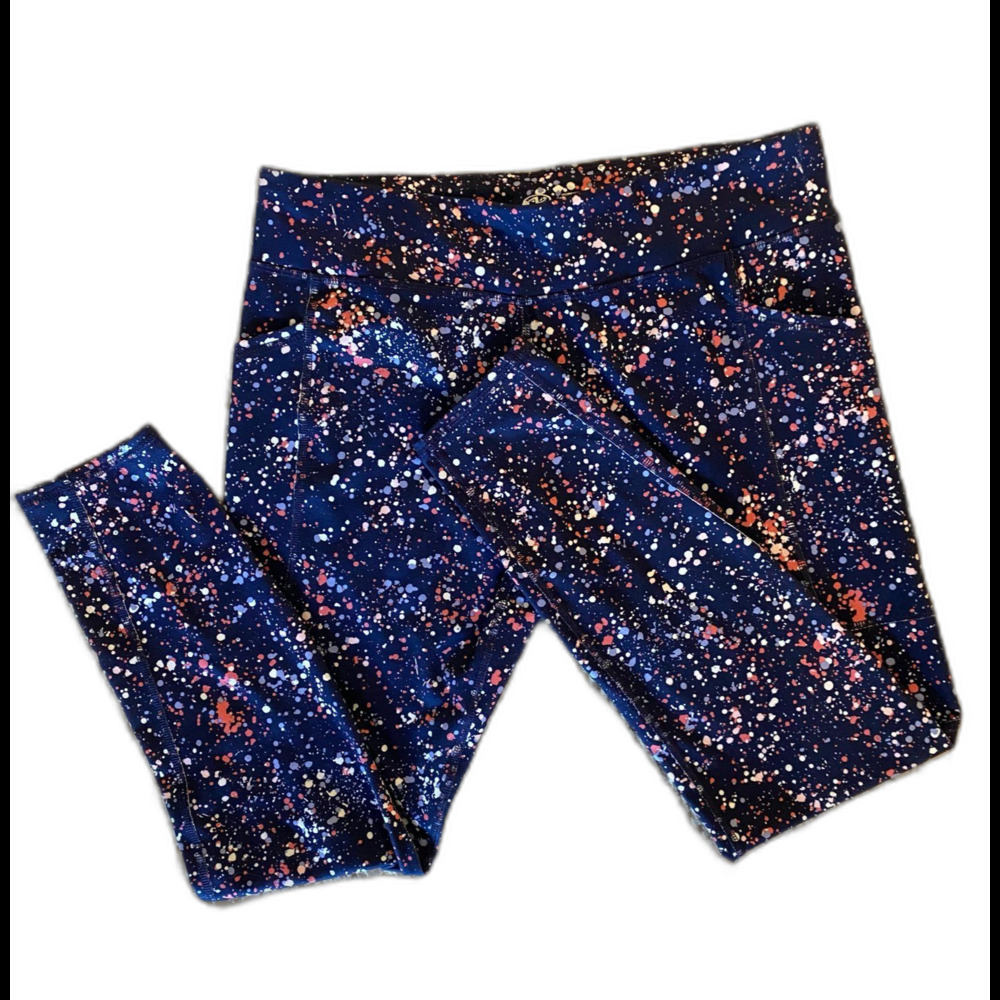 Athletic Women’s Plus Size XL Navy & Pink Athletic Wear Leggings Running Workout